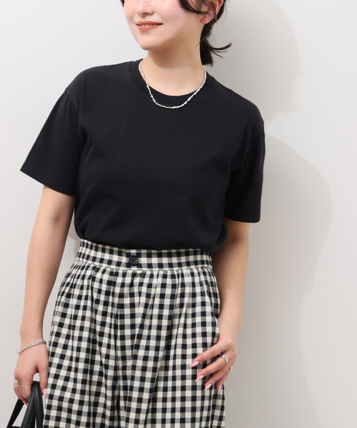 HANES(ヘインズ)の「<2枚セット>別注【Hanes / ヘインズ】ウォッシュドコットン Tシャツ(Tシャツ/カットソー・レディース・ブラック/ベージュ・FREE)」の7枚目の写真