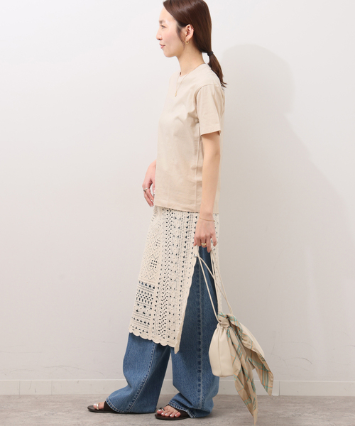 HANES(ヘインズ)の「<2枚セット>別注【Hanes / ヘインズ】ウォッシュドコットン Tシャツ(Tシャツ/カットソー・レディース・ブラック/ベージュ・FREE)」の11枚目の写真