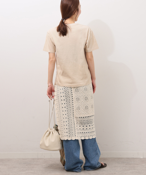 HANES(ヘインズ)の「<2枚セット>別注【Hanes / ヘインズ】ウォッシュドコットン Tシャツ(Tシャツ/カットソー・レディース・ブラック/ベージュ・FREE)」の12枚目の写真