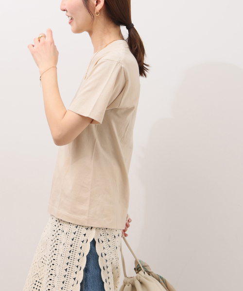 HANES(ヘインズ)の「<2枚セット>別注【Hanes / ヘインズ】ウォッシュドコットン Tシャツ(Tシャツ/カットソー・レディース・ブラック/ベージュ・FREE)」の14枚目の写真