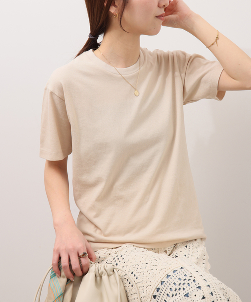 HANES(ヘインズ)の「<2枚セット>別注【Hanes / ヘインズ】ウォッシュドコットン Tシャツ(Tシャツ/カットソー・レディース・ブラック/ベージュ・FREE)」の18枚目の写真