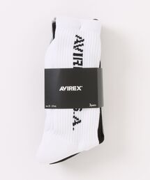 AVIREX（アヴィレックス）の「AVIREX/アヴィレックス　AX Daily Ribbed 3P Socks（ソックス/靴下）」