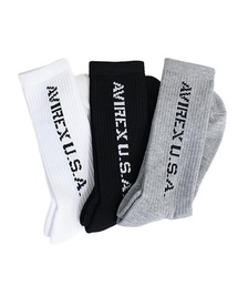 AVIREX（アヴィレックス）の「AVIREX/アヴィレックス　AX Daily Ribbed 3P Socks（ソックス/靴下）」