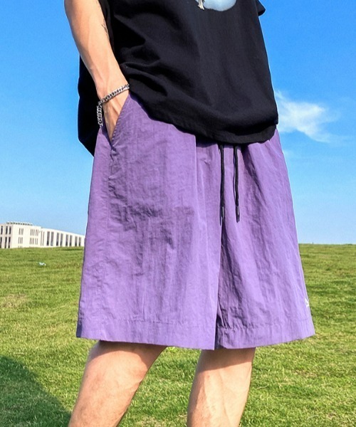 SHEPP（シープ）の「ワンポイントデザインナイロンハーフパンツ（その他パンツ・メンズ・ブラック/ベージュ/グレー/パープル・L/M）」の14枚目の写真