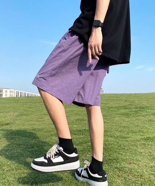 SHEPP（シープ）の「ワンポイントデザインナイロンハーフパンツ（その他パンツ・メンズ・ブラック/ベージュ/グレー/パープル・L/M）」の15枚目の写真