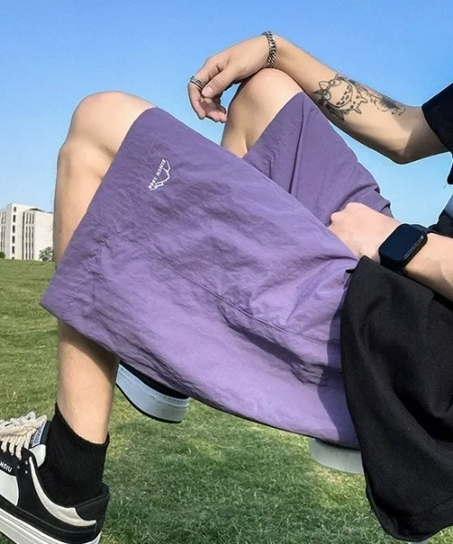 SHEPP（シープ）の「ワンポイントデザインナイロンハーフパンツ（その他パンツ・メンズ・ブラック/ベージュ/グレー/パープル・L/M）」の16枚目の写真