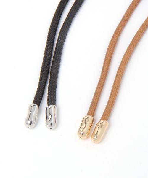 BAYFLOW（ベイフロー）の「コードベルトネックレス（ネックレス・レディース・ブラウン/ブラック・FREE）」の4枚目の写真