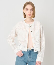 ANAYI | 【セットアップ対応商品】メッシュレースノーカラーブルゾン(ブルゾン)