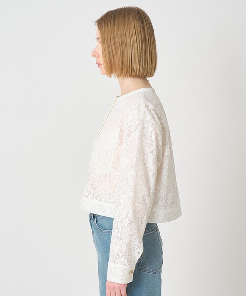 ANAYI（アナイ）の「【セットアップ対応商品】メッシュレースノーカラーブルゾン（ブルゾン・レディース・サックスブルー/オフホワイト・38/36）」の15枚目の写真