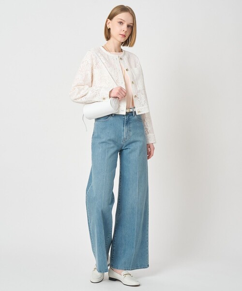 ANAYI（アナイ）の「【セットアップ対応商品】メッシュレースノーカラーブルゾン（ブルゾン・レディース・サックスブルー/オフホワイト・38/36）」の12枚目の写真