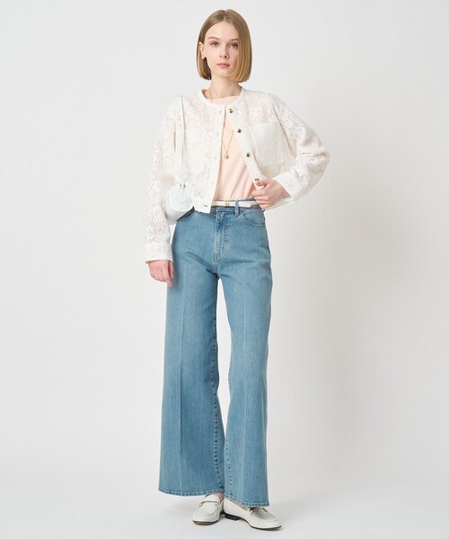 ANAYI（アナイ）の「【セットアップ対応商品】メッシュレースノーカラーブルゾン（ブルゾン・レディース・サックスブルー/オフホワイト・38/36）」の11枚目の写真