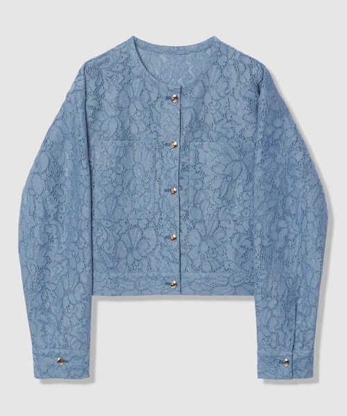 ANAYI（アナイ）の「【セットアップ対応商品】メッシュレースノーカラーブルゾン（ブルゾン・レディース・サックスブルー/オフホワイト・38/36）」の20枚目の写真