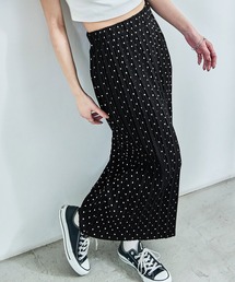 Fashion Letter | ドットプリント プリーツロングタイトスカート(スカート)