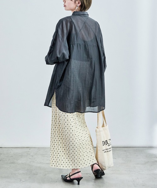 Fashion Letter（ファッションレター）の「ドットプリント プリーツロングタイトスカート（スカート・レディース・ブラック/ホワイト・L/M）」の11枚目の写真