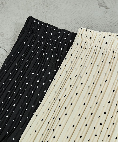 Fashion Letter（ファッションレター）の「ドットプリント プリーツロングタイトスカート（スカート・レディース・ブラック/ホワイト・L/M）」の13枚目の写真