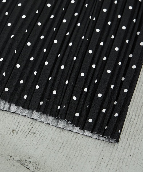 Fashion Letter（ファッションレター）の「ドットプリント プリーツロングタイトスカート（スカート・レディース・ブラック/ホワイト・L/M）」の16枚目の写真