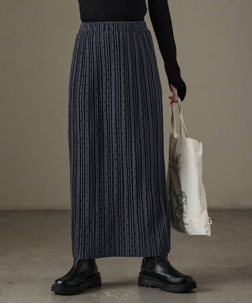 Fashion Letter(ファッションレター)の「ドットプリント プリーツロングタイトスカート(スカート・レディース・ブラック/ホワイト/チャコール/ブラウン・L/M)」の21枚目の写真