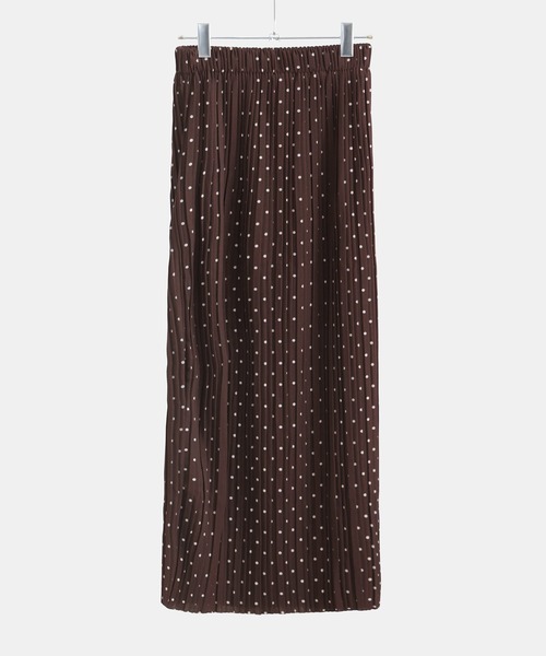 Fashion Letter(ファッションレター)の「ドットプリント プリーツロングタイトスカート(スカート・レディース・ブラック/ホワイト/チャコール/ブラウン・L/M)」の8枚目の写真