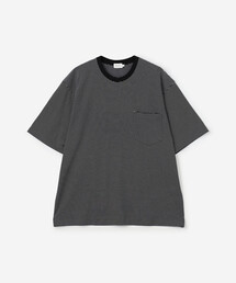 handvaerk（ハンドバーク）の「handvaerk | 60/2 クルーネックビッグポケットTシャツ STRIPE MEN（Tシャツ/カットソー）」