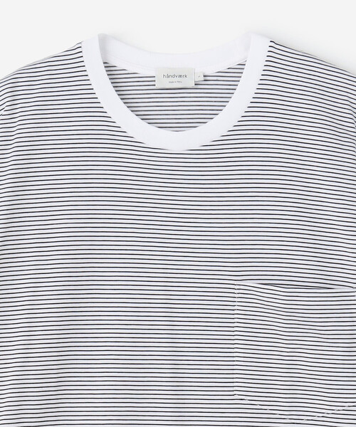 handvaerk（ハンドバーク）の「handvaerk | 60/2 クルーネックビッグポケットTシャツ STRIPE MEN（Tシャツ/カットソー・メンズ・ホワイト系その他/ブラック系その他・L/XL）」の5枚目の写真
