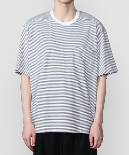 handvaerk（ハンドバーク）の「handvaerk | 60/2 クルーネックビッグポケットTシャツ STRIPE MEN（Tシャツ/カットソー・メンズ・ホワイト系その他/ブラック系その他・L/XL）」の9枚目の写真