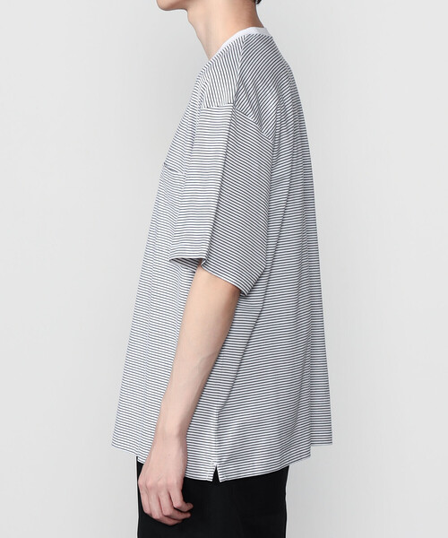 handvaerk（ハンドバーク）の「handvaerk | 60/2 クルーネックビッグポケットTシャツ STRIPE MEN（Tシャツ/カットソー・メンズ・ホワイト系その他/ブラック系その他・L/XL）」の10枚目の写真