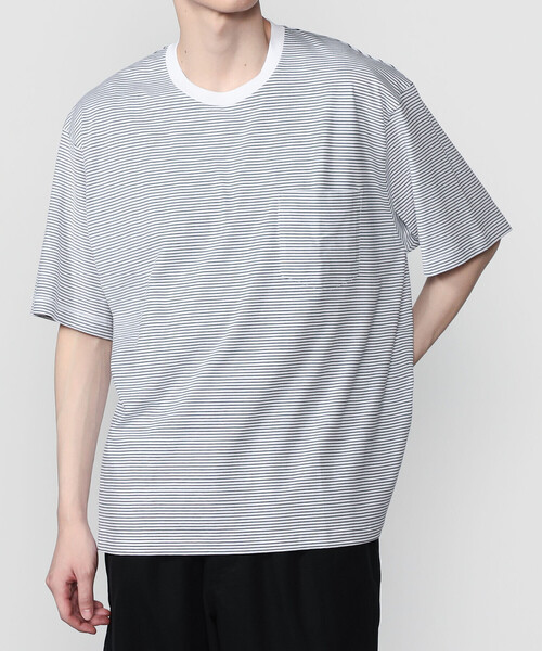 handvaerk(ハンドバーク)の「handvaerk | 60/2 クルーネックビッグポケットTシャツ STRIPE MEN(Tシャツ/カットソー・メンズ・ホワイト系その他/ブラック系その他・L/XL/M/S)」の12枚目の写真