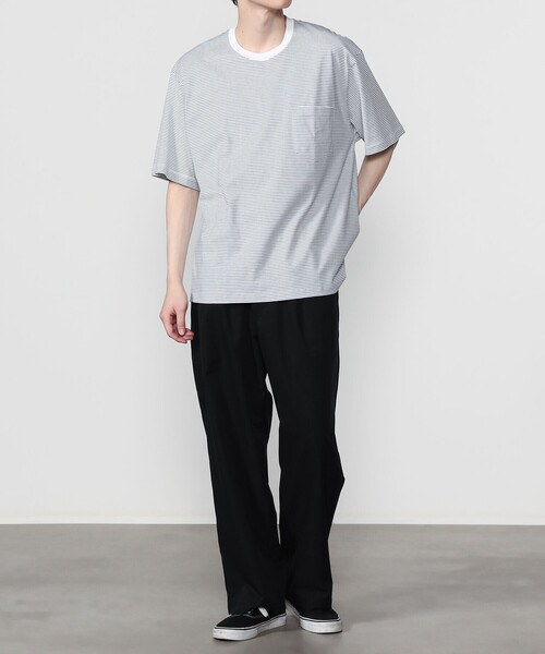 handvaerk（ハンドバーク）の「handvaerk | 60/2 クルーネックビッグポケットTシャツ STRIPE MEN（Tシャツ/カットソー・メンズ・ホワイト系その他/ブラック系その他・L/XL）」の12枚目の写真