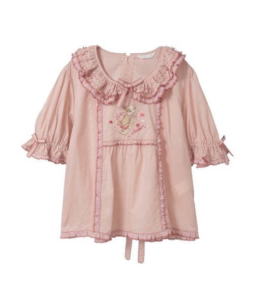 PINK HOUSE（ピンクハウス）の「テディローズ刺繍使いブラウス（シャツ/ブラウス・レディース・スカイブルー/ブラック/ピンク/ホワイト/ラベンダー・フリー）」の5枚目の写真