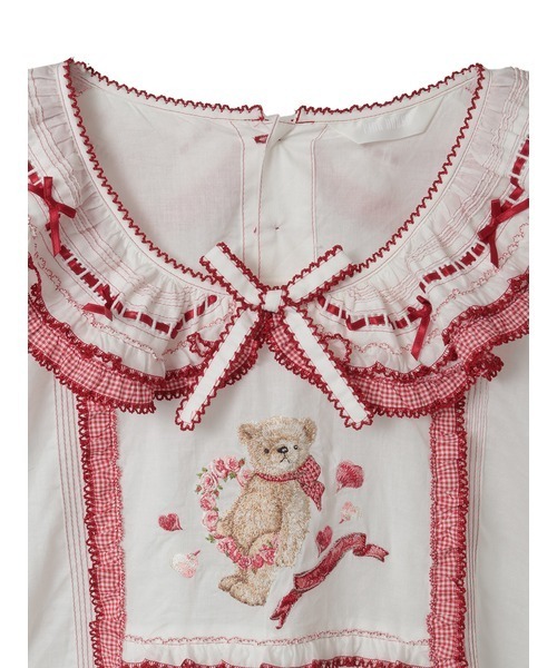 PINK HOUSE（ピンクハウス）の「テディローズ刺繍使いブラウス（シャツ/ブラウス・レディース・スカイブルー/ブラック/ピンク/ホワイト/ラベンダー・フリー）」の8枚目の写真