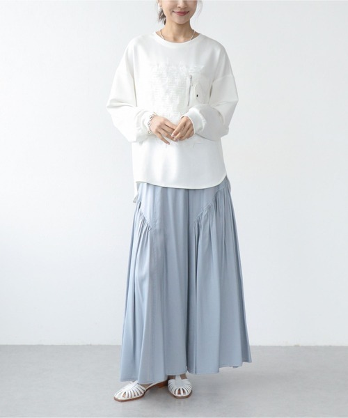 Jines(ジネス)の「ソフトダンボールレース付ロンT(Tシャツ/カットソー・レディース・ホワイト/ブラック・38)」の15枚目の写真