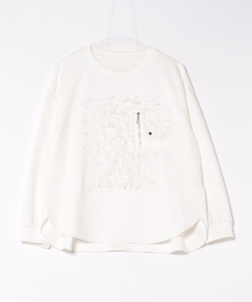 Jines(ジネス)の「ソフトダンボールレース付ロンT(Tシャツ/カットソー・レディース・ホワイト/ブラック・38)」の21枚目の写真