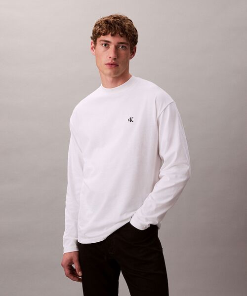 Calvin Klein(カルバン・クライン)の「モノグラム Tシャツ(Tシャツ/カットソー・メンズ・ブラック/ホワイト・M/S/L/XL)」の2枚目の写真
