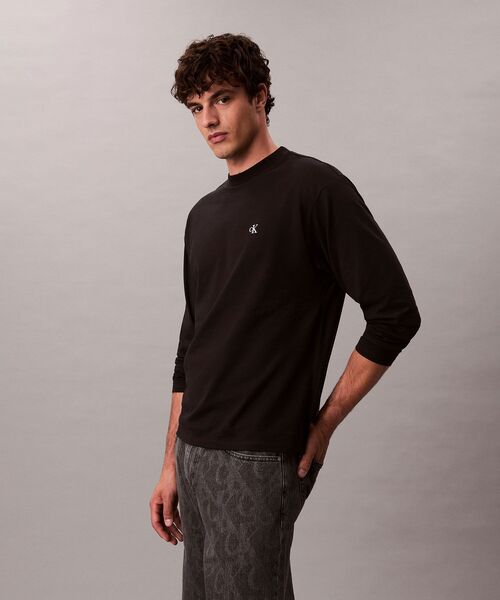 Calvin Klein(カルバン・クライン)の「モノグラム Tシャツ(Tシャツ/カットソー・メンズ・ブラック/ホワイト・M/S/L/XL)」の6枚目の写真