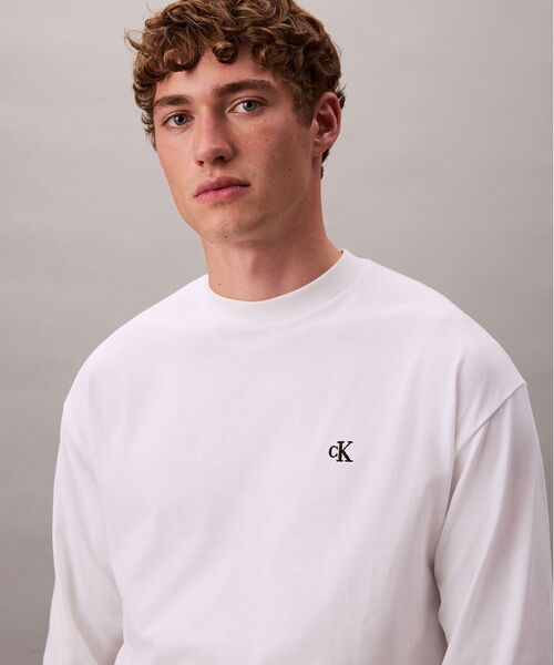 Calvin Klein(カルバン・クライン)の「モノグラム Tシャツ(Tシャツ/カットソー・メンズ・ブラック/ホワイト・M/S/L/XL)」の9枚目の写真