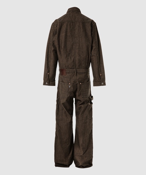 SUGARHILL(シュガーヒル)の「HERRIGNBONE MODERN DENIM JUMPSUITS(つなぎ/オールインワン・メンズ・ブラウン・2)」の2枚目の写真