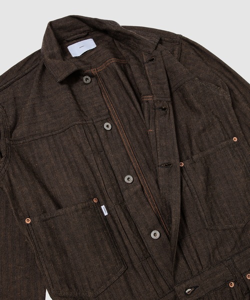 SUGARHILL(シュガーヒル)の「HERRIGNBONE MODERN DENIM JUMPSUITS(つなぎ/オールインワン・メンズ・ブラウン・2)」の3枚目の写真
