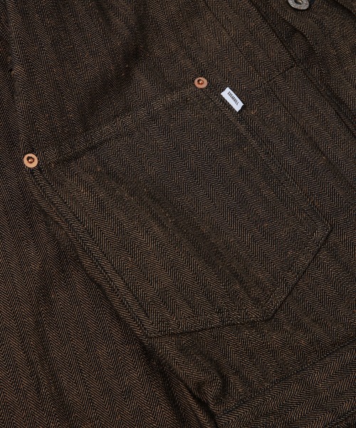 SUGARHILL(シュガーヒル)の「HERRIGNBONE MODERN DENIM JUMPSUITS(つなぎ/オールインワン・メンズ・ブラウン・2)」の6枚目の写真