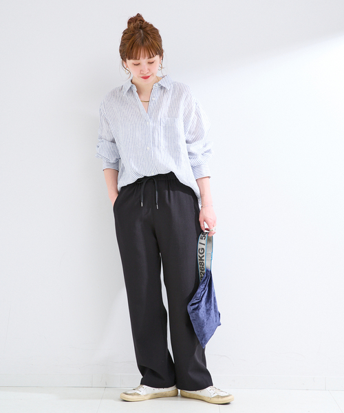 B.C STOCK(ベーセーストック)の「手洗い可 / ストレートイージーパンツ(その他パンツ・レディース・ブラック/ピンク系その他/アイボリー・SMALL/MEDIUM)」の4枚目の写真