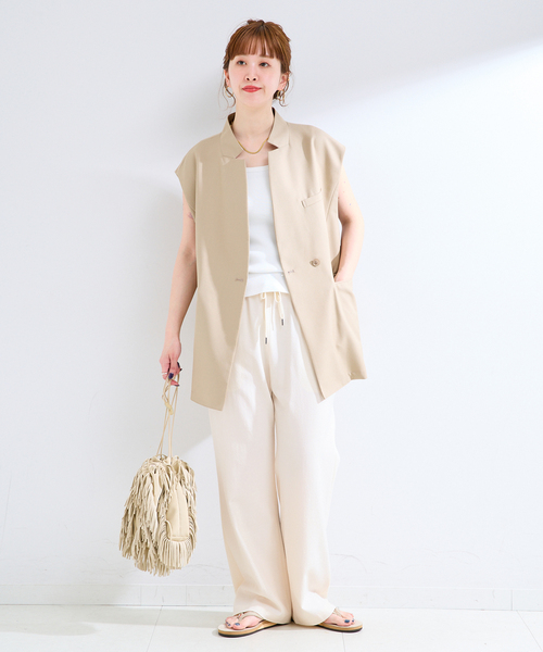B.C STOCK(ベーセーストック)の「手洗い可 / ストレートイージーパンツ(その他パンツ・レディース・ブラック/ピンク系その他/アイボリー・SMALL/MEDIUM)」の11枚目の写真