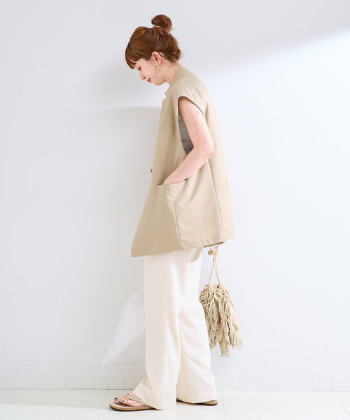B.C STOCK(ベーセーストック)の「手洗い可 / ストレートイージーパンツ(その他パンツ・レディース・ブラック/ピンク系その他/アイボリー・SMALL/MEDIUM)」の14枚目の写真