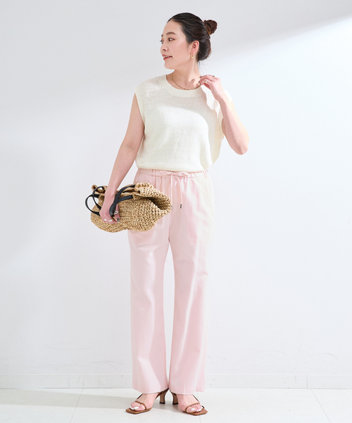 B.C STOCK(ベーセーストック)の「手洗い可 / ストレートイージーパンツ(その他パンツ・レディース・ブラック/ピンク系その他/アイボリー・SMALL/MEDIUM)」の20枚目の写真