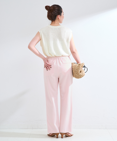 B.C STOCK(ベーセーストック)の「手洗い可 / ストレートイージーパンツ(その他パンツ・レディース・ブラック/ピンク系その他/アイボリー・SMALL/MEDIUM)」の22枚目の写真