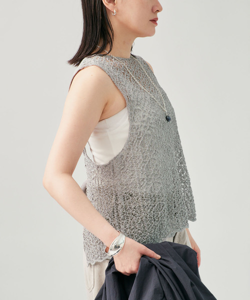 enrica(エンリカ)の「ENRICA エンリカ レース柄ニット KNIT225(ニット/セーター・レディース・グレー/ブラック・FREE)」の18枚目の写真