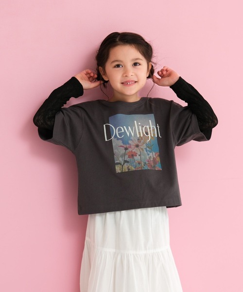 LEPSIM（レプシィム）の「【KIDS】フォトプリント袖レイヤーT　647974（Tシャツ/カットソー・キッズ・ライトブルー/オフホワイト/チャコールグレー・140/130/120）」の3枚目の写真