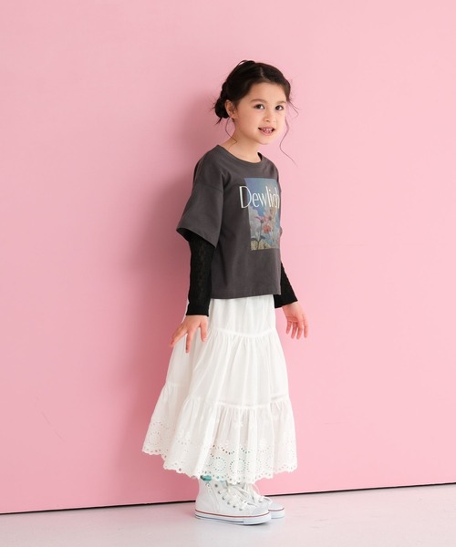 LEPSIM（レプシィム）の「【KIDS】フォトプリント袖レイヤーT　647974（Tシャツ/カットソー・キッズ・ライトブルー/オフホワイト/チャコールグレー・140/130/120）」の7枚目の写真