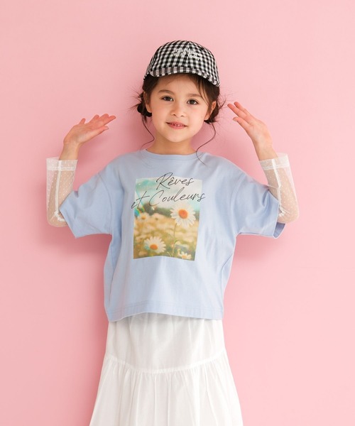 LEPSIM（レプシィム）の「【KIDS】フォトプリント袖レイヤーT　647974（Tシャツ/カットソー・キッズ・ライトブルー/オフホワイト/チャコールグレー・140/130/120）」の9枚目の写真