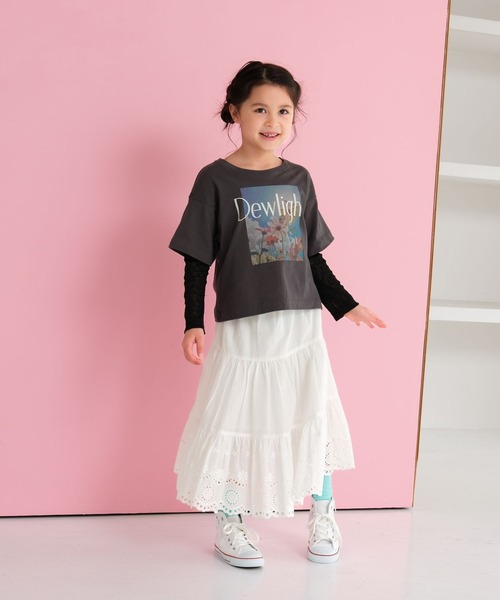 LEPSIM（レプシィム）の「【KIDS】フォトプリント袖レイヤーT　647974（Tシャツ/カットソー・キッズ・ライトブルー/オフホワイト/チャコールグレー・140/130/120）」の8枚目の写真