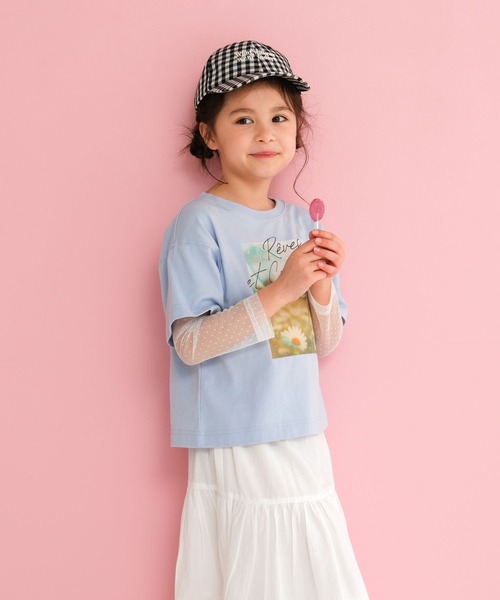 LEPSIM（レプシィム）の「【KIDS】フォトプリント袖レイヤーT　647974（Tシャツ/カットソー・キッズ・ライトブルー/オフホワイト/チャコールグレー・140/130/120）」の10枚目の写真