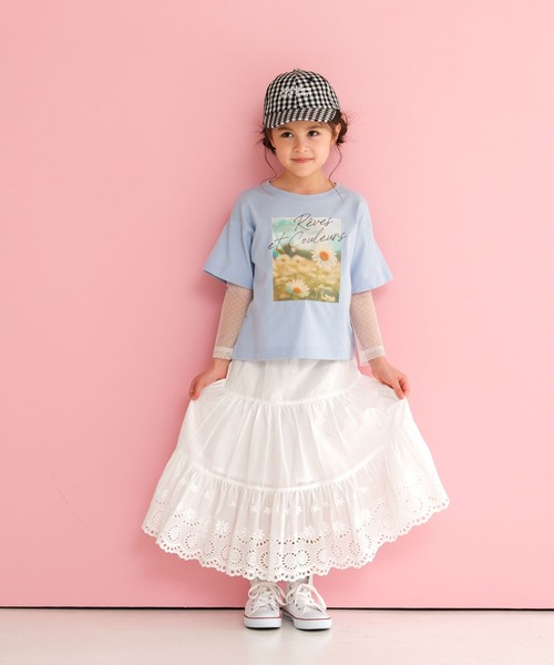 LEPSIM（レプシィム）の「【KIDS】フォトプリント袖レイヤーT　647974（Tシャツ/カットソー・キッズ・ライトブルー/オフホワイト/チャコールグレー・140/130/120）」の12枚目の写真